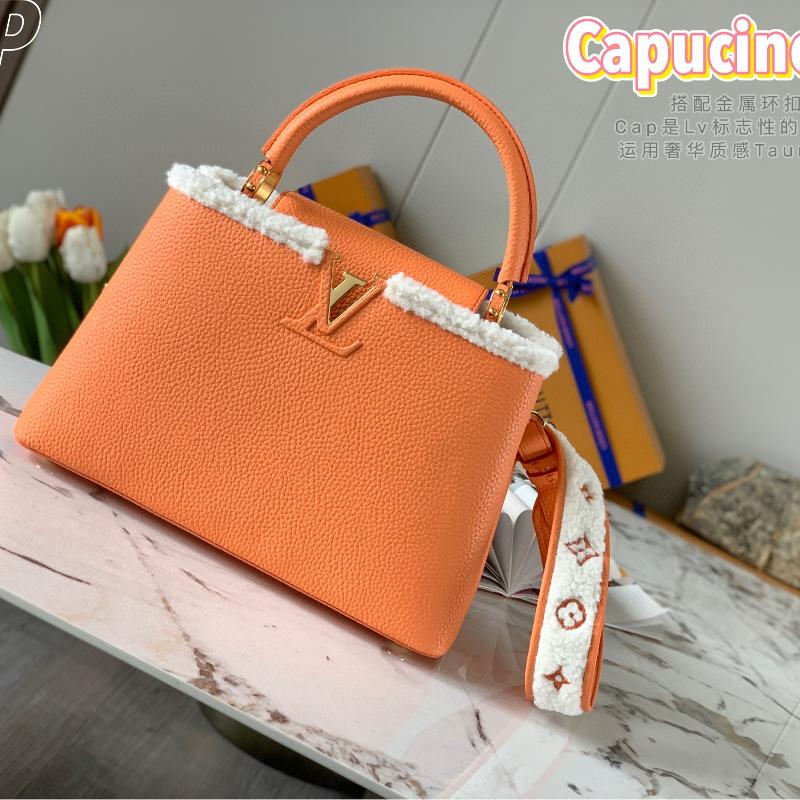 LV Shoulder Handbags M59267 Apricot Yellow